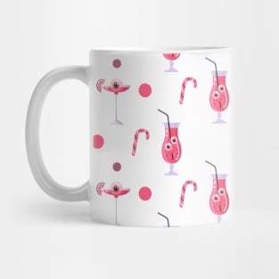 Pink Halloween pattern seamless with cocktail eyes, Trick Mug